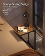 VASAGLE C-Shaped End Table, Small Side Table for Couch, Sofa Table with Metal Frame for Living Room, Bedroom, Bedside, Rustic Brown and Black - Image 5