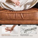 Yaheetech PU Leather Armchairs, Retro Leisure Accent Chair with Extra Soft Padded and Cushion, 105 Degree Slant Back, Modern Reading Arm Chair for Living Room/Office/Bedroom/Study, 2pcs, Light Brown - Image 9