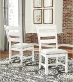 Signature Design by Ashley Valebeck Vintage Farmhouse Cushioned Dining Chair, 2 Count, Whitewash - Image 3