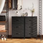 AODK Dresser for Bedroom Nightstand Small Dressers Chest of Drawers End Table for Living Room, Closet Dresser with 3 Storage Drawers Organizer Clothes, Black - Image 8
