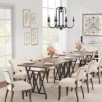 IDEALHOUSE Rectangular Dining Table, 70.9-Inch Long Dining Table for 6 People, Farmhouse Rustic Kitchen Table with Heavy Duty Metal Legs for Dining Room - Image 7