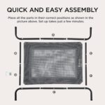 Bedsure Outdoor Elevated Dog Bed Large Sized Dog, Portable Indoor & Outdoor Cooling Raised Cot Pet Hammock Bed with Skid-Resistant Feet, Frame with Breathable Mesh, Grey, 49 inches - Image 7