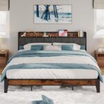 LIKIMIO California King Bed Frames, Storage Headboard with Charging Station, Solid and Stable, Noise Free, No Box Spring Needed, Easy Assembly - Image 2