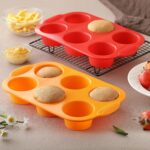 2PCS Silicone Muffin Cupcake Pan Molds, 6-Cavity Non Stick Silicone Muffin Pans for Baking Muffin, Cupcakes, Brownies and More, Food Grade and BPA Free (Orange and Red) - Image 8