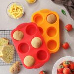 2PCS Silicone Muffin Cupcake Pan Molds, 6-Cavity Non Stick Silicone Muffin Pans for Baking Muffin, Cupcakes, Brownies and More, Food Grade and BPA Free (Orange and Red) - Image 7