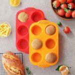2PCS Silicone Muffin Cupcake Pan Molds, 6-Cavity Non Stick Silicone Muffin Pans for Baking Muffin, Cupcakes, Brownies and More, Food Grade and BPA Free (Orange and Red) - Image 9