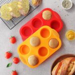 2PCS Silicone Muffin Cupcake Pan Molds, 6-Cavity Non Stick Silicone Muffin Pans for Baking Muffin, Cupcakes, Brownies and More, Food Grade and BPA Free (Orange and Red) - Image 6