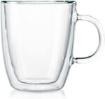 Bodum 10oz Bistro Double Wall Insulated Mug, High-Heat Borosilicate Glass, Set of 6, Clear - Image 6