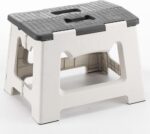 Step Stool Foldable, 9'' Folding Step Stool for Kids & Adults, Hold Up to 300lb, Lightweight Small Collapsible Step Stools with Handle, Stepping Stools Suitable for Kitchen Bathroom (Gray) - Image 2