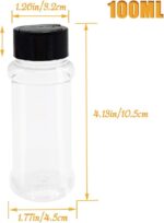 OJYUDD 16 Pack 3.4oz/100ml Plastic Spice Bottles Set,Empty Seasoning Containers with Black Cap,Clear Reusable Containers Jars for Spice,Herbs,Powders,Glitters - Image 3