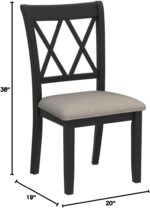 Roundhill Furniture Windvale Fabric Upholstered Dining Chair, Set of 2, Black - Image 3