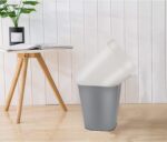 Feiupe 1.6 Gallon Small Trash Can Wastebasket for Kitchen Office Bathroom,Pack of 2(White+Gray) - Image 7