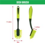 Pine-Sol Scrub Brush Set - Long Handle Cleaning Brushes with Heavy Duty Bristles and Comfort Grip - Scrubbers for Kitchen, Household, and Dishwashing, 5 Pieces - Image 5