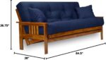 Nirvana Futons Stanford Futon Set - Queen Size Futon Frame with Mattress Included (8 Inch Thick Mattress, Twill Navy Blue Color), Heavy Duty Wood, Popular Sofa Bed Choice - Image 4