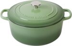 Enameled Cast Iron Dutch Oven Pot With Lid, 5.5 Quart, for Bread Baking, Cooking, Pistachio Green - Image 2