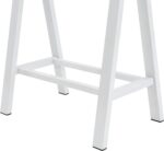 OSP Home Furnishings Middleton 47 Inch Desk with Clear Beveled Glass Top, White Base - Image 9