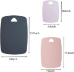 Cutting Boards for Kitchen,Plastic Cutting Board Set of 3, Thick Chopping Boards for Meat, Veggies, Fruits, with Easy Grip Handle,Dishwasher Safe (Pink, 3Pcs) - Image 4