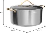 8 Quart Stock Pot, 3 Ply Whole Clad Stainless Steel Stock Pot, 8 QT Cooking Pot with Lid, Induction Pot for Cooking, 18/10 Stainless Steel Cookware Stockpots Oven, Gas and Dishwasher Safe - Image 10