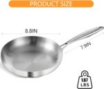 DELARLO Whole body Tri-Ply Stainless Steel 8inch Small Frying Pan, Chef's Pans Oven safe induction kitchen skillet,Suitable for All Stove (Detachable Handle) - Image 4