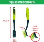 Pine-Sol Scrub Brush Set - Long Handle Cleaning Brushes with Heavy Duty Bristles and Comfort Grip - Scrubbers for Kitchen, Household, and Dishwashing, 5 Pieces - Image 7