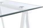 OSP Home Furnishings Middleton 47 Inch Desk with Clear Beveled Glass Top, White Base - Image 8