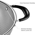 Tiawudi 18/8 Stainless Steel Colander, Easy Grip Micro-Perforated 5-Quart Colander, Strainer with Riveted and Heat Resistant Handles, BPA Free. Great for Pasta, Noodles, Vegetables and Fruits - Image 4