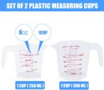 2 Pack Measuring Cup Set, Includes 250Ml (1-Cup), and 500Ml (2-Cup) Plastic Liquid Measuring Cups- Baking, Cooking, Mixing & Measuring Cups, Essential Kitchen Tools - Image 3