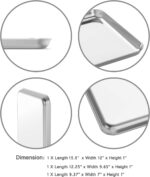 Wildone Baking Sheet Set of 3, Stainless Steel Cookie Sheet Cooking Sheet Pan for Baking & Roasting, 9/12/16 Inch, Non Toxic & Heavy Duty & Easy Clean - Image 3