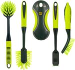 Pine-Sol Scrub Brush Set - Long Handle Cleaning Brushes with Heavy Duty Bristles and Comfort Grip - Scrubbers for Kitchen, Household, and Dishwashing, 5 Pieces - Image 2