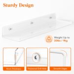 Lifewit Floating Shelves for Wall, 6 Pack 15" Clear Acrylic Shelf Room Decor for Book/Figures/Photo/Makeup in Bathroom, Book Shelf, Living Room, Bedroom, Kitchen Storage and Organization - Image 5