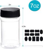 Spice Bottles, Dabacc 20Pcs 7oz Clear Plastic Container Jars with Lids Labels for Kitchen Storing Spice Powders Dry Goods Peanut Butter BPA free - Image 4
