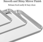 Wildone Baking Sheet Set of 3, Stainless Steel Cookie Sheet Cooking Sheet Pan for Baking & Roasting, 9/12/16 Inch, Non Toxic & Heavy Duty & Easy Clean - Image 4