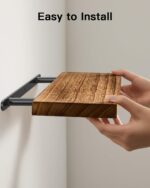 AMADA HOMEFURNISHING Floating Shelves, Paulownia Wood Wall Shelves for Bathroom/Living Room/Bedroom/Kitchen/Home Office, Natural Wood Floating Shelf for Home Storage & Organization, Set of 4, AMFS40BN - Image 6
