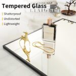 VooBang Mirror Full Length - 21" x 57" Floor Mirror with Stand, Aluminum Alloy Frame Full Body Mirror, Standing Hanging or Leaning Against Wall for Bedroom and Living Room, Black - Image 5