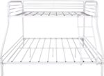 Metal Bunk Bed with Ladder and High Guardrail,Twin Over Full Size Bed Frame,Storage Space,Noise Free,No Box Spring Needed,White - Image 5
