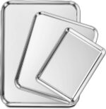 Wildone Baking Sheet Set of 3, Stainless Steel Cookie Sheet Cooking Sheet Pan for Baking & Roasting, 9/12/16 Inch, Non Toxic & Heavy Duty & Easy Clean - Image 2