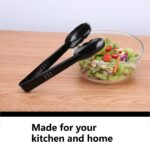 24 Pieces Plastic Salad Tongs, Black Kitchen Serving Tongs, 9 Inch Disposable Utensils Set, Heavy Duty Scalloped, Perfect for Buffets and BBQ, Food Safe Material - Image 7