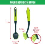 Pine-Sol Scrub Brush Set - Long Handle Cleaning Brushes with Heavy Duty Bristles and Comfort Grip - Scrubbers for Kitchen, Household, and Dishwashing, 5 Pieces - Image 4