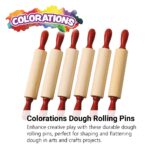 Colorations Natural Wood Rolling Pins, Set of 6, for Kids, Arts & Crafts, 7 Inches x 1 Inch (d), Class Pack, Party Pack, Dough, Clay, Sculpting, 6RP - Image 3