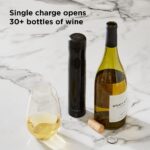 Rabbit Automatic Electric Corkscrew Wine Opener, Cordless Rechargeable, One-Touch Operation, Sleek Shiny Black Finish, Easy to Use for Wine Lovers - Image 7