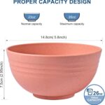 HOTEC 12-PACK BPA Free Unbreakable Plastic Cereal Bowls - Microwave & Dishwasher Safe Soup Salad Camping Bowls, 26OZ, Multicolor - Image 3