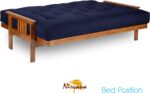 Nirvana Futons Stanford Futon Set - Queen Size Futon Frame with Mattress Included (8 Inch Thick Mattress, Twill Navy Blue Color), Heavy Duty Wood, Popular Sofa Bed Choice - Image 6