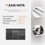 Universal Swivel TV /Table Top TV Stand for 19 to 43 inch TVs with 90 Degree Swivel, 4 Level Height Adjustable, Heavy Duty Tempered Glass Base, Holds up to 99LBS HT02B-001 - Image 9