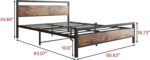 BOFENG Black Queen Size Bed Frames with Wood Headboard,Heavy Duty Platform Bed Frame with Storage No Box Spring Needed,Mattress Foundation,Strong Steel Slats,Noise Free,Brown - Image 3