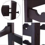 WRONWA 24 Botttle Wine Rack Freestanding Floor, 6 Tier Wine Rack Shelf with Table Top, Bamboo Wine Rack, Wine Storage Shelves Kitchen Bar Dining Room Living Room - Dark Brown - Image 8