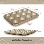 Glad Muffin Pan Nonstick - Heavy Duty Metal Cupcake Tin with Round Baking Cups, 12-Cup - Image 4