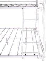 Metal Bunk Bed with Ladder and High Guardrail,Twin Over Full Size Bed Frame,Storage Space,Noise Free,No Box Spring Needed,White - Image 7