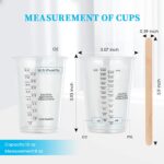 100 PACK Plastic Measuring Cups, 10 oz Disposable Mixing Cups with 100 Wooden Mixing Sticks, Can Be Used for Epoxy Resin, Liquid Measuring, Paint, Cooking and Baking - Image 8