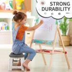 Step Stool Foldable, 9'' Folding Step Stool for Kids & Adults, Hold Up to 300lb, Lightweight Small Collapsible Step Stools with Handle, Stepping Stools Suitable for Kitchen Bathroom (Gray) - Image 5