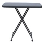 Iceberg Small Camping Personal Folding Table, Heavy Duty Utility Table, Adjustable Height, Charcoal, 19.5” L x 30” W x 28" H - Image 2